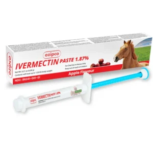 Ivermectin Horse Paste 1.87% | Apple Flavor – 6.08g Syringe for Equine Use Only Up to 1250 LB -(1-pack)